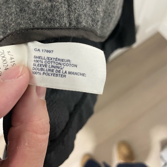 GAP- Women's Trench, blue and grey gingham pattern, small Insulated Wool coat - Picture 6 of 6